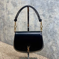 Saint Laurent Voltaire Top Handle in Box 21 in Black Calfskin Gold Hardware Bag