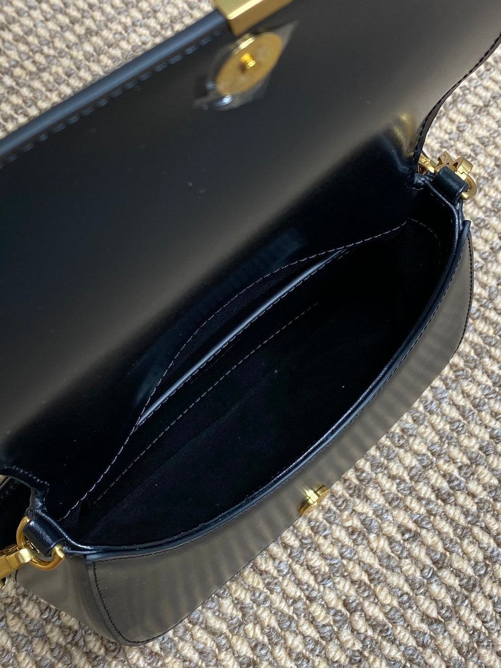 Saint Laurent Voltaire Top Handle in Box 21 in Black Calfskin Gold Hardware Bag