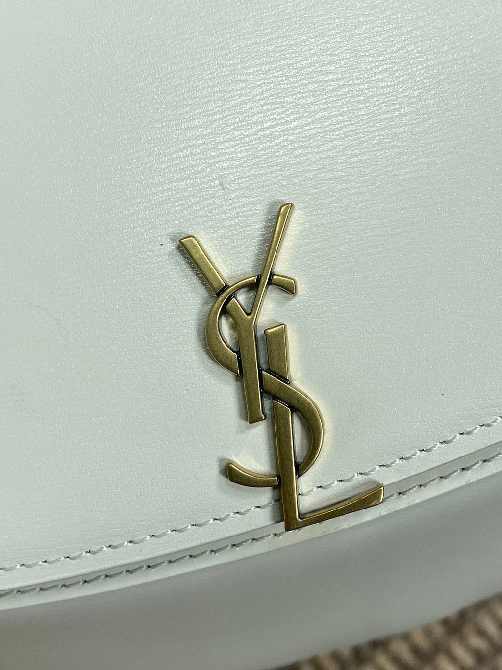 Saint Laurent Voltaire Top Handle in Box 21 in White Calfskin Gold Hardware Bag