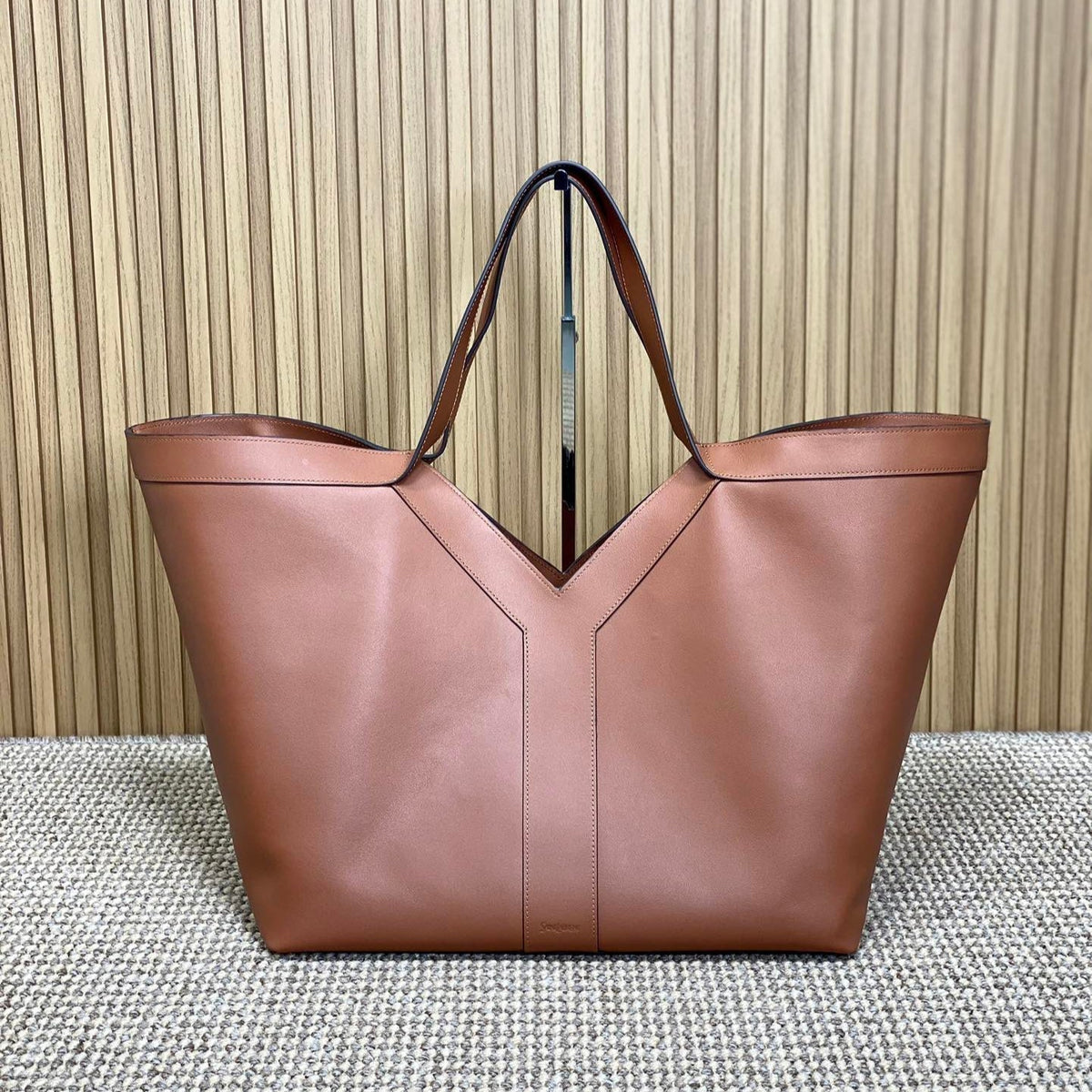 Saint Laurent Y Tote Bag 39 in Tawny Brown Calfskin