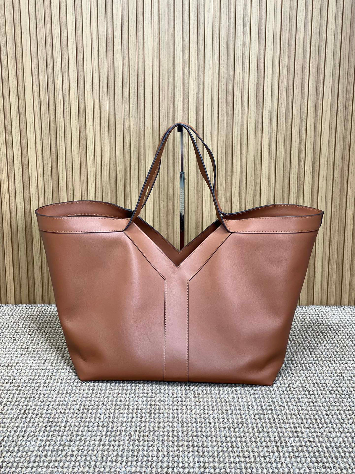 Saint Laurent Y Tote Bag 39 in Tawny Brown Calfskin