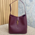 Saint Laurent Le 5 À 7 Small Supple 22 in Grape Purple Calfskin Gold Buckle Bag