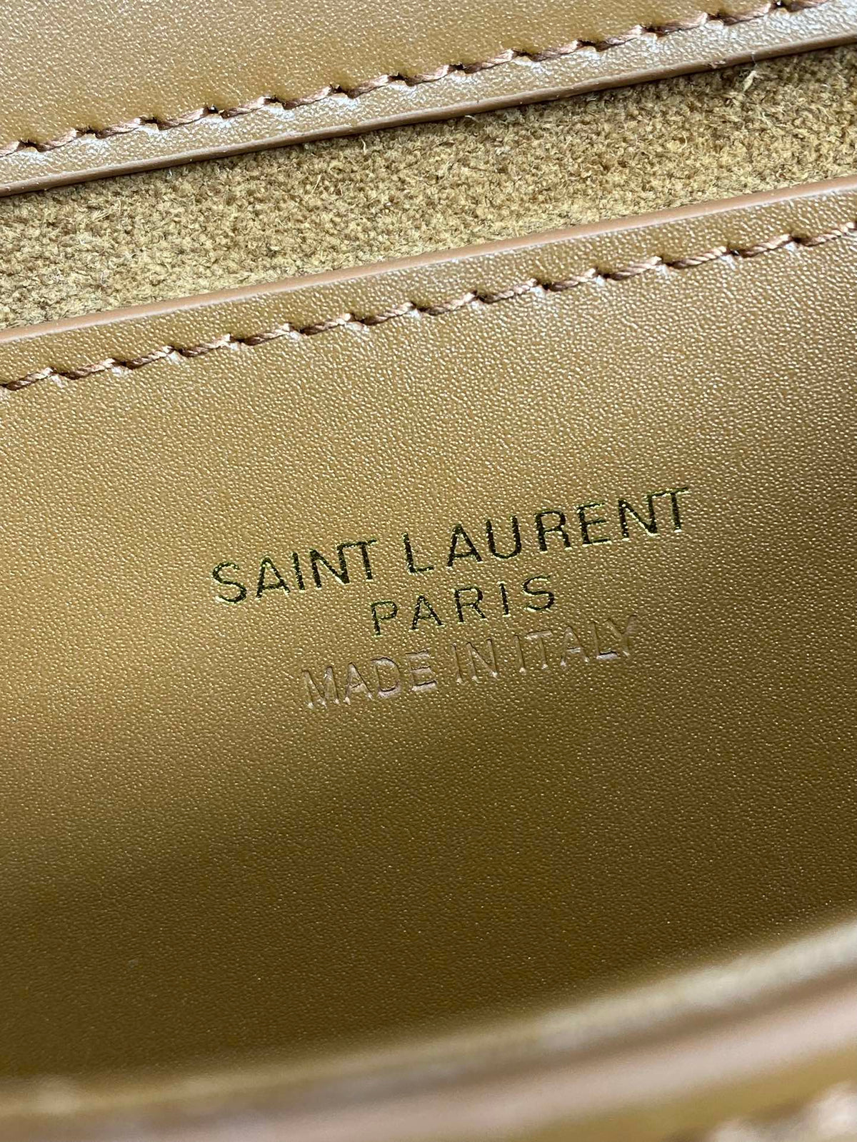 Saint Laurent Voltaire Top Handle in Box 21 in Tawny Brown Calfskin Gold Hardware Bag