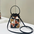 Fendi Mon Tresor 18 in Multicolor Canvas with Ff Motif Embroidered Bag