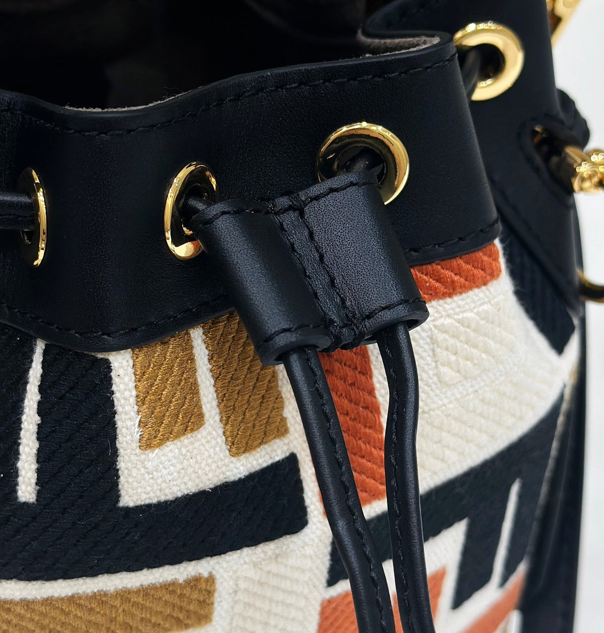 Fendi Mon Tresor 18 in Multicolor Canvas with Ff Motif Embroidered Bag