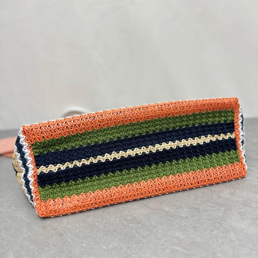 Large Shopping Bag 40 in Colorful Woven Raffia
