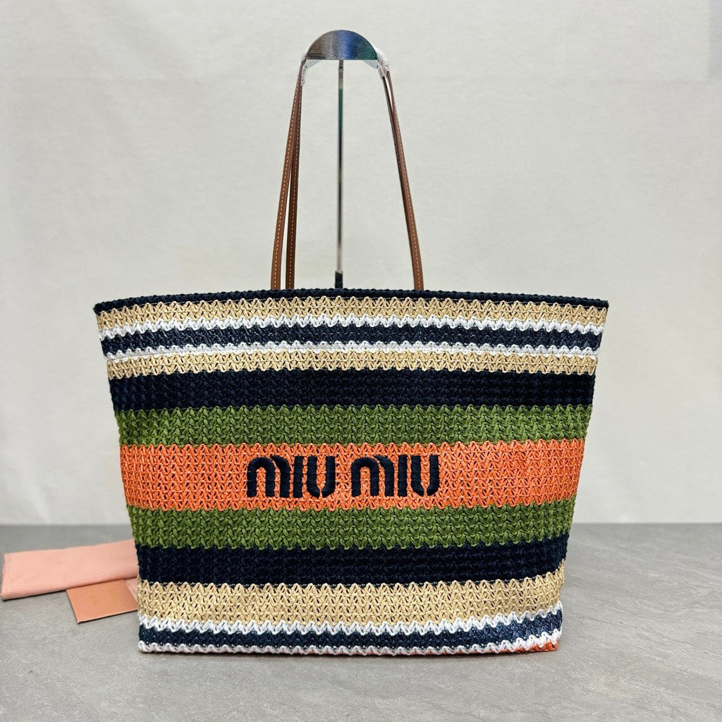 Large Shopping Bag 40 in Colorful Woven Raffia