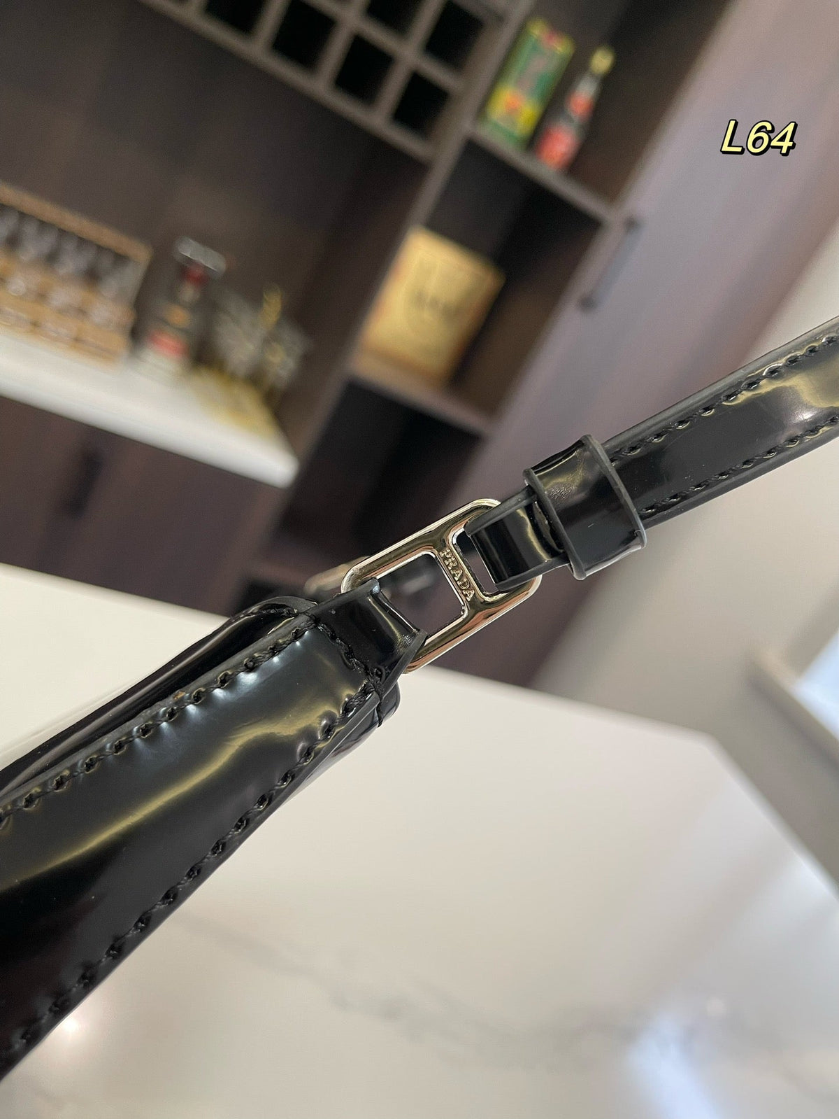Prada 30 Cleo Shoulder Bag in Black Brushed Leather