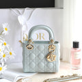 Dior Lady 17 in Light Blue Lambskin with Cannage Pattern Bag