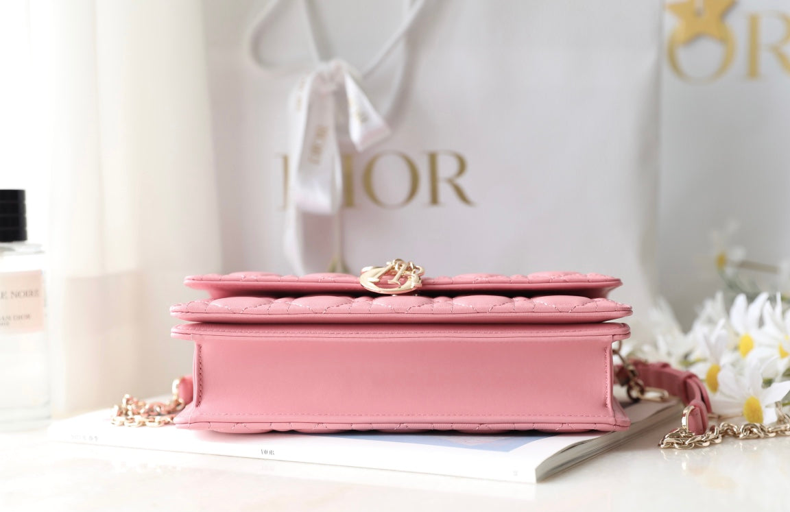 Dior Mini 24 Top-Handle Light Pink Lambskin Bag