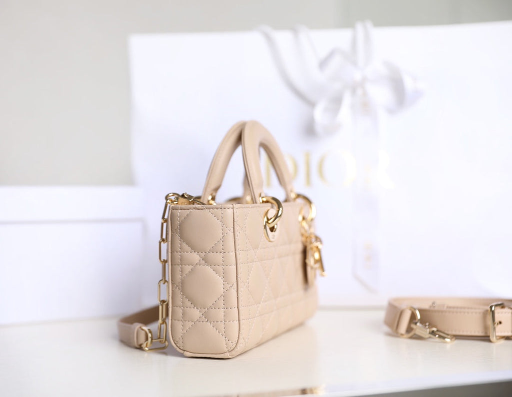 Dior Small Lady D-Joy 22 in Light Pink Lambskin Bag