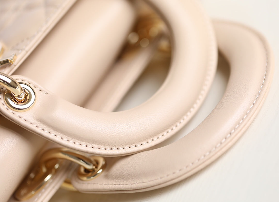 Dior Small Lady D-Joy 22 in Light Pink Lambskin Bag