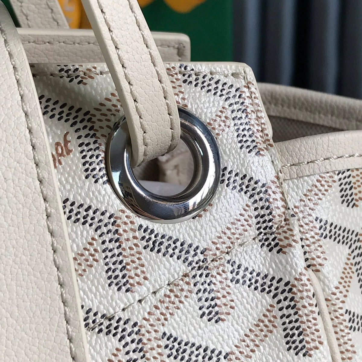 Goyard Rouette Souple Bag 30 in White Goyardine Canvas and Calfskin