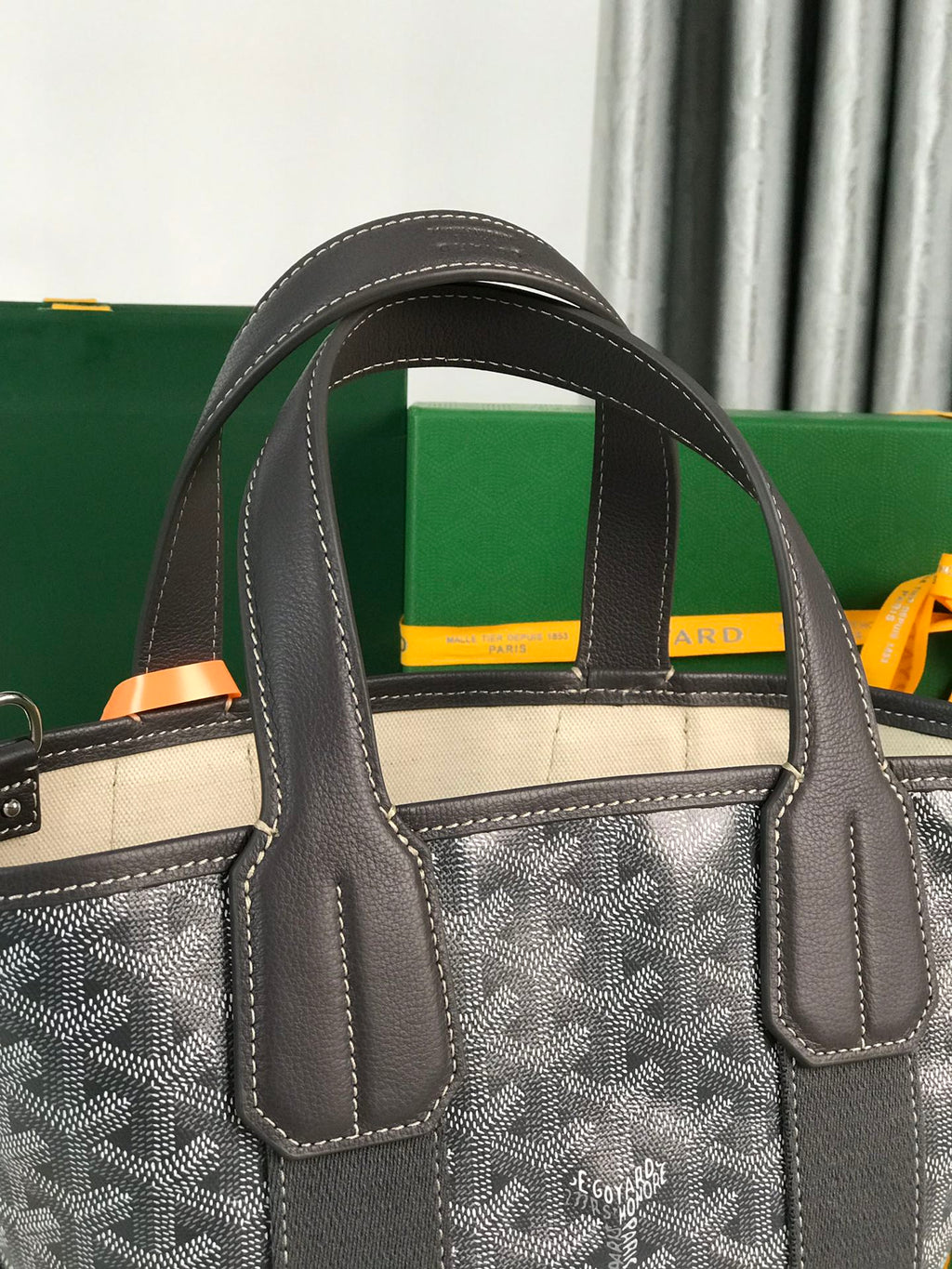 Goyard Small Belharra 24 in Gray Goyardine Canvas and Lambskin Bag
