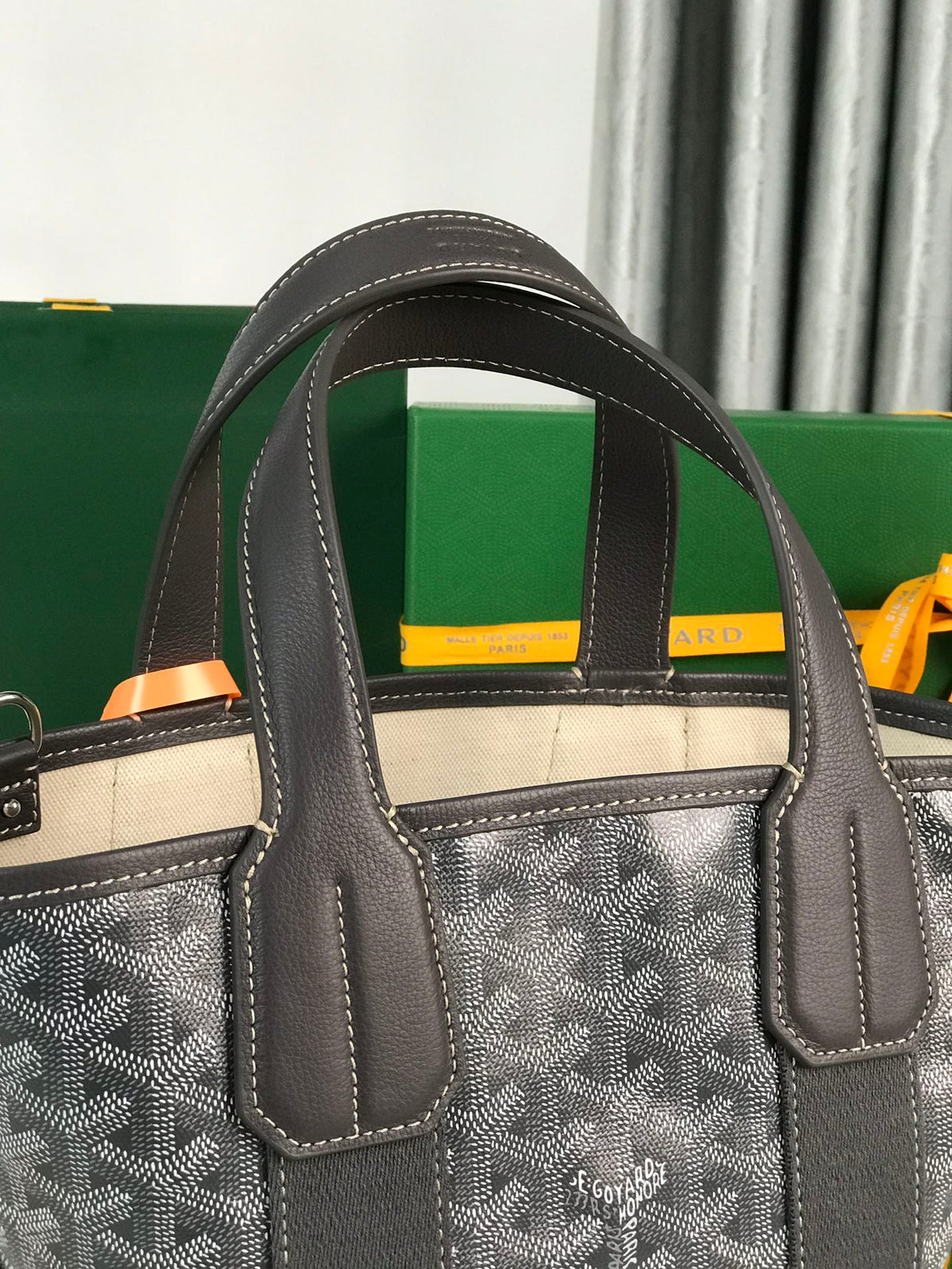 Goyard Small Belharra 24 in Gray Goyardine Canvas and Lambskin Bag