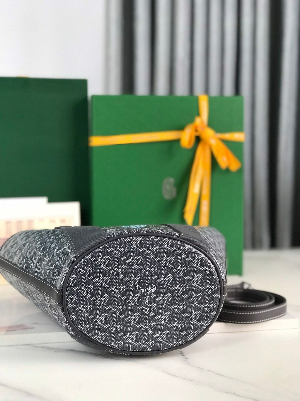 Goyard Small Belharra 24 in Gray Goyardine Canvas and Lambskin Bag