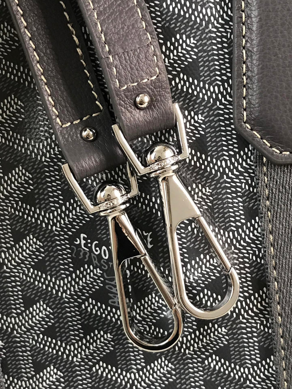 Goyard Small Belharra 24 in Gray Goyardine Canvas and Lambskin Bag