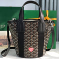 Goyard Small Belharra 24 in Black Goyardine Canvas and Lambskin Bag