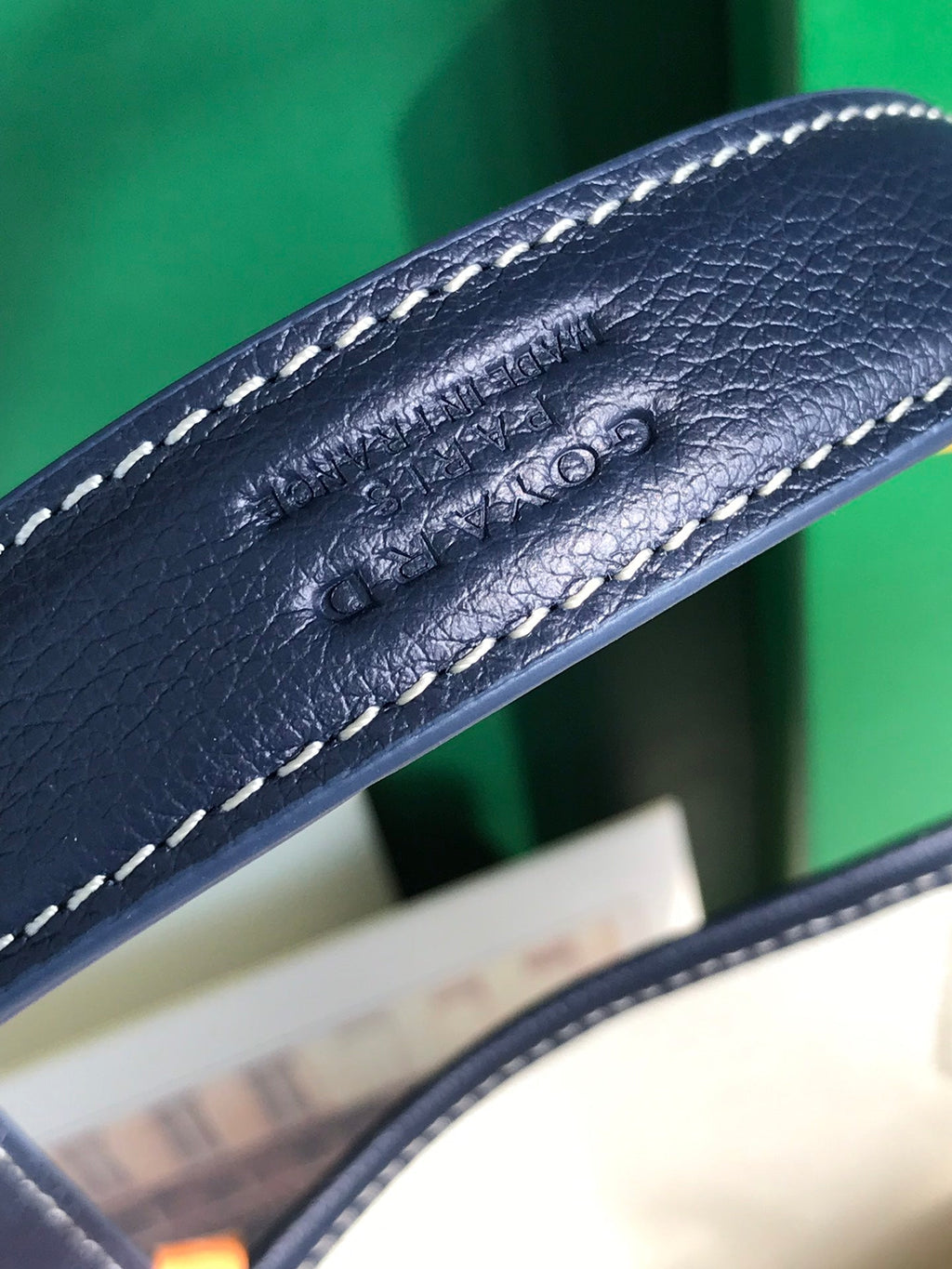 Goyard Small Belharra 24 in Navy Blue Goyardine Canvas and Lambskin Bag
