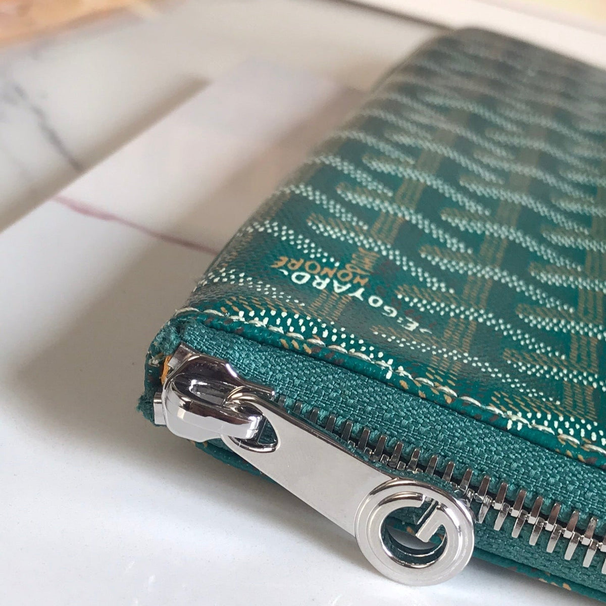 Goyard Sénat MGM Pouch 40 in Green Goyardine Canvas