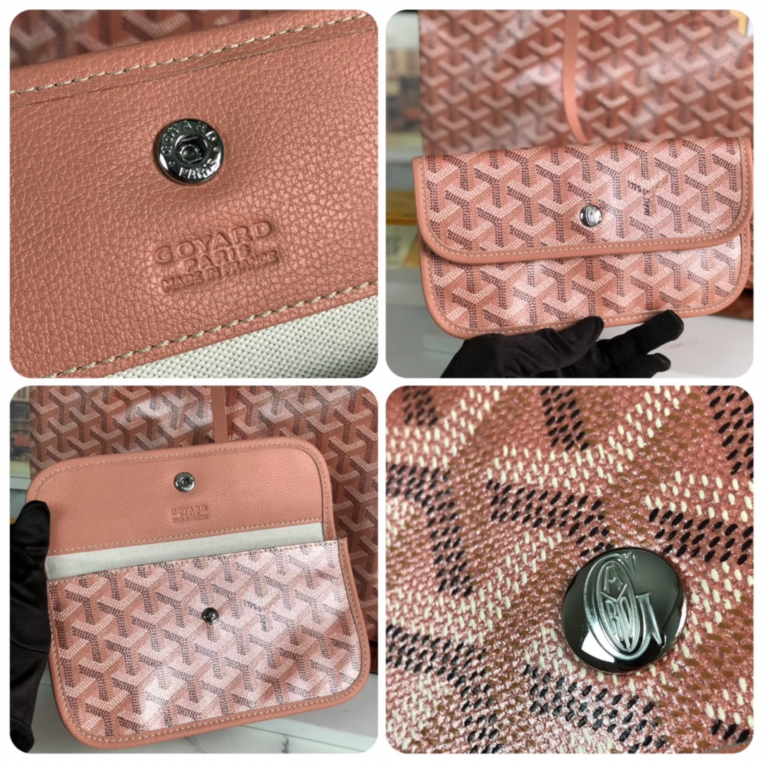 Goyard Saint Louis PM 34 in Manhattan Pink Goyardine Canvas and Calfskin Bag