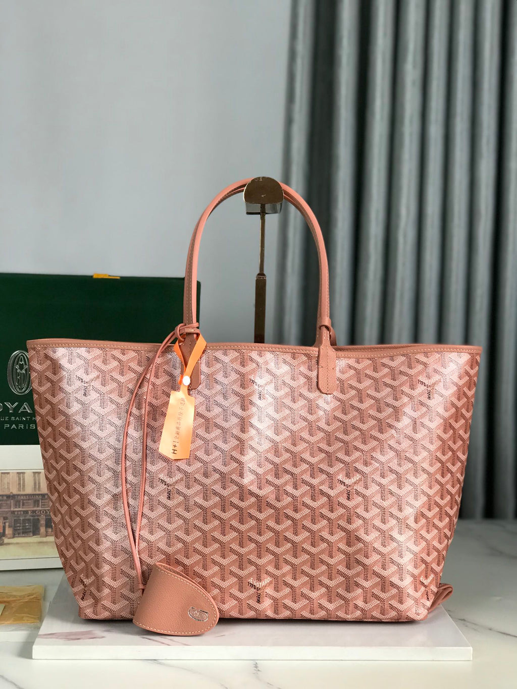 Goyard Saint Louis PM 34 in Manhattan Pink Goyardine Canvas and Calfskin Bag