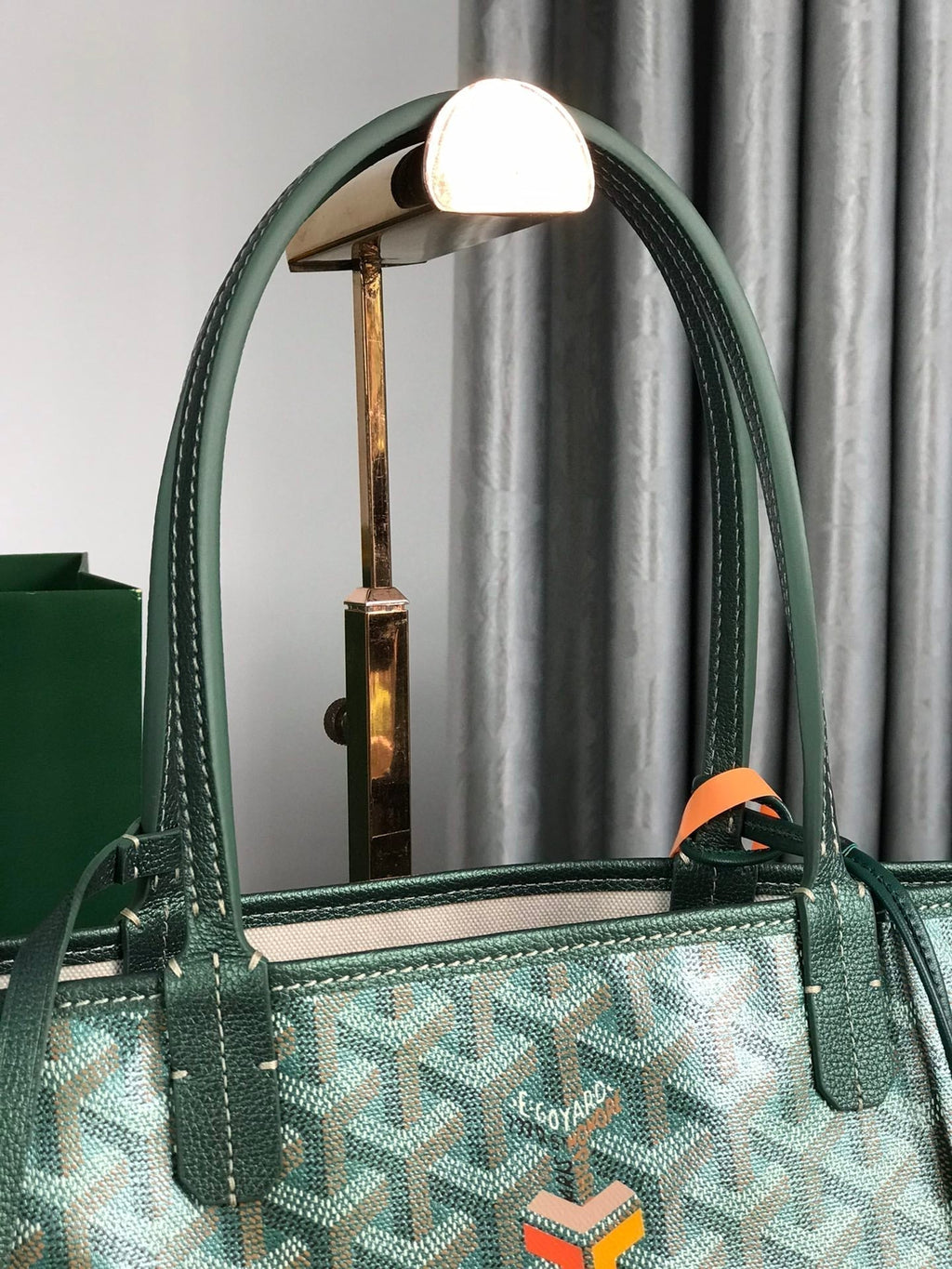 Goyard Saint Louis PM 34 in Green Goyardine Canvas and Calfskin Bag