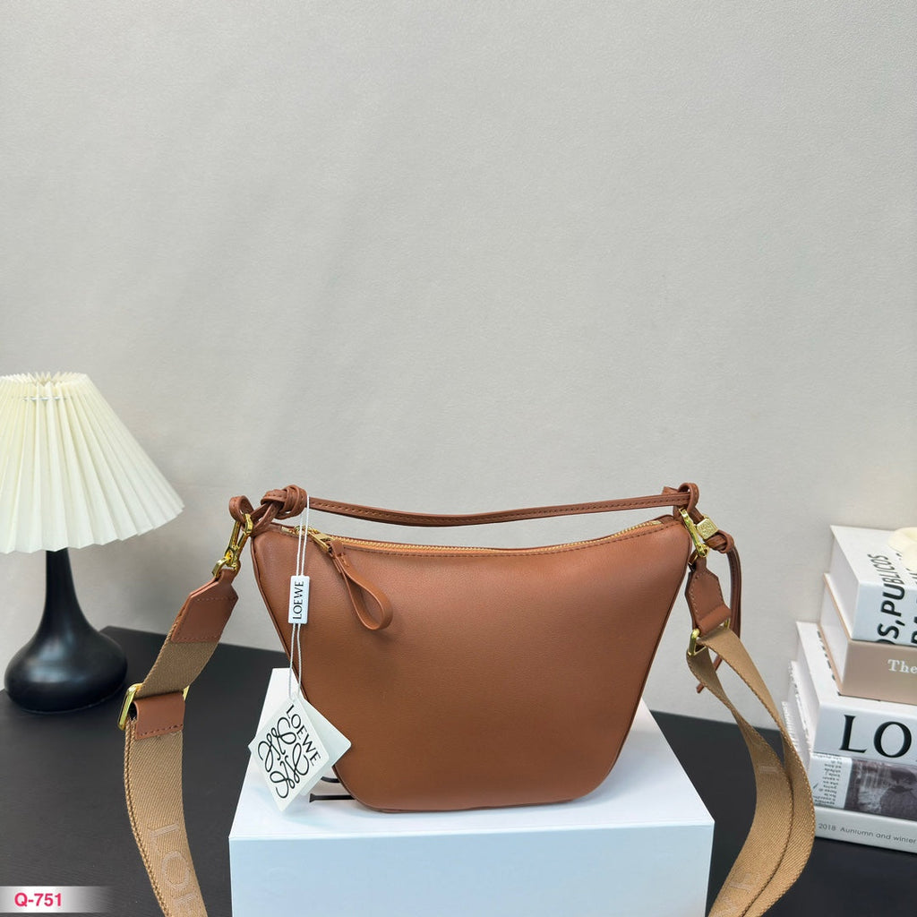 Loewe Mini 27 Hammock Hobo Bag in Tan Classic Calfskin