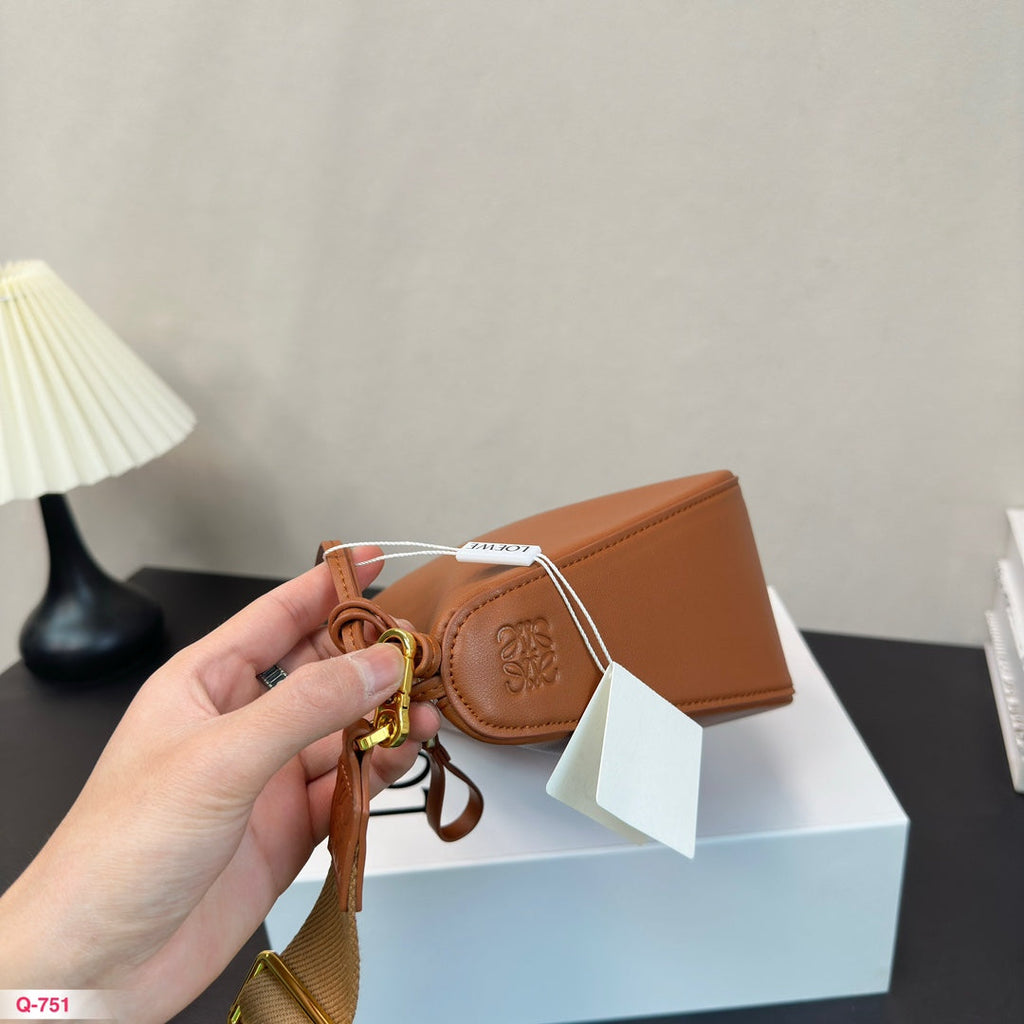 Loewe Mini 27 Hammock Hobo Bag in Tan Classic Calfskin