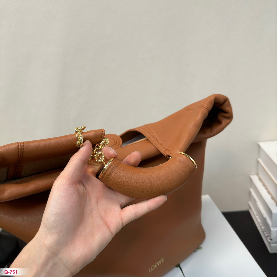 Loewe Small Squeeze 34 Bag in Oak Nappa Lambskin