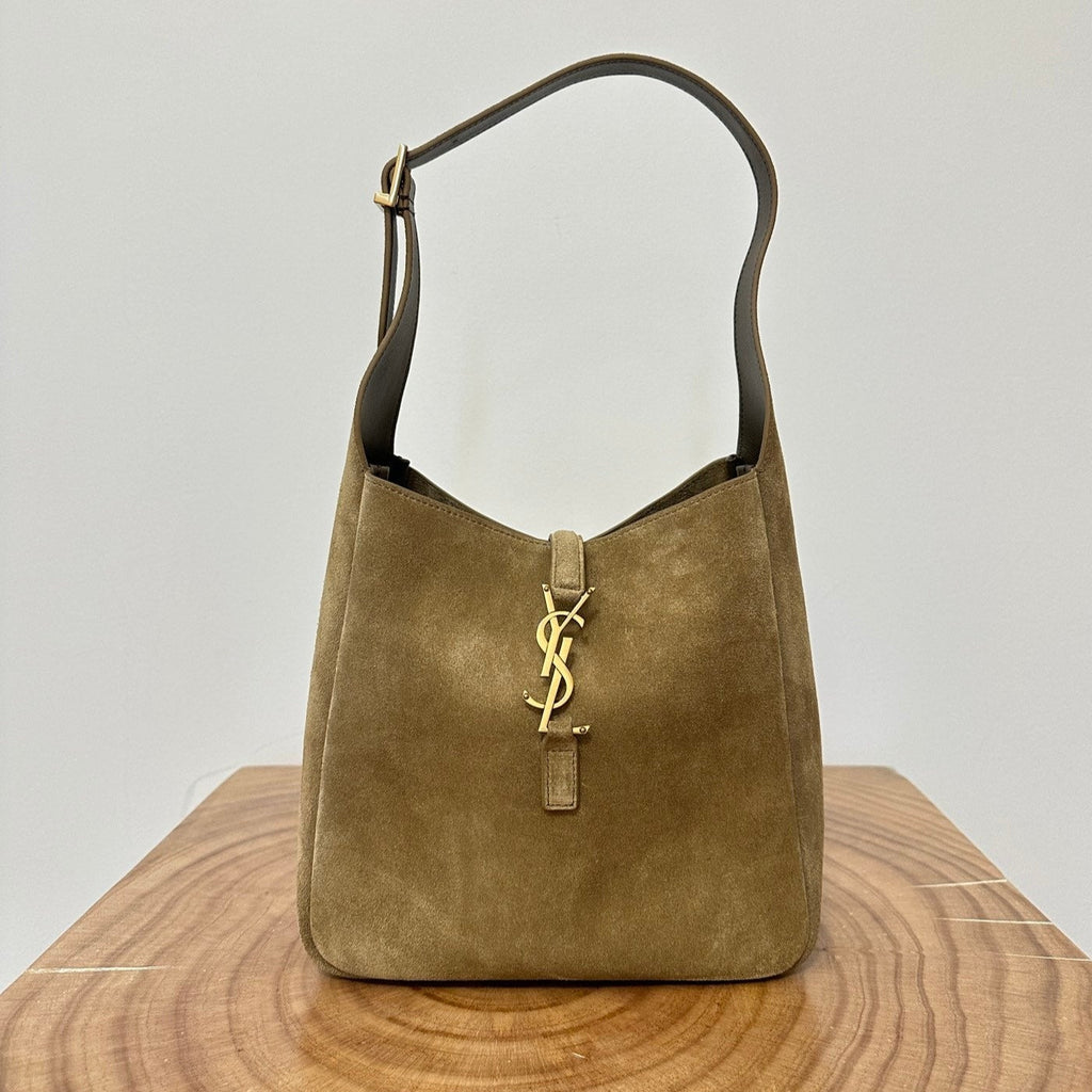 Saint Laurent Le 5 À 7 Supple Small 22 in Peanut Brown Suede Bag