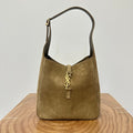 Saint Laurent Le 5 À 7 Supple Small 22 in Peanut Brown Suede Bag