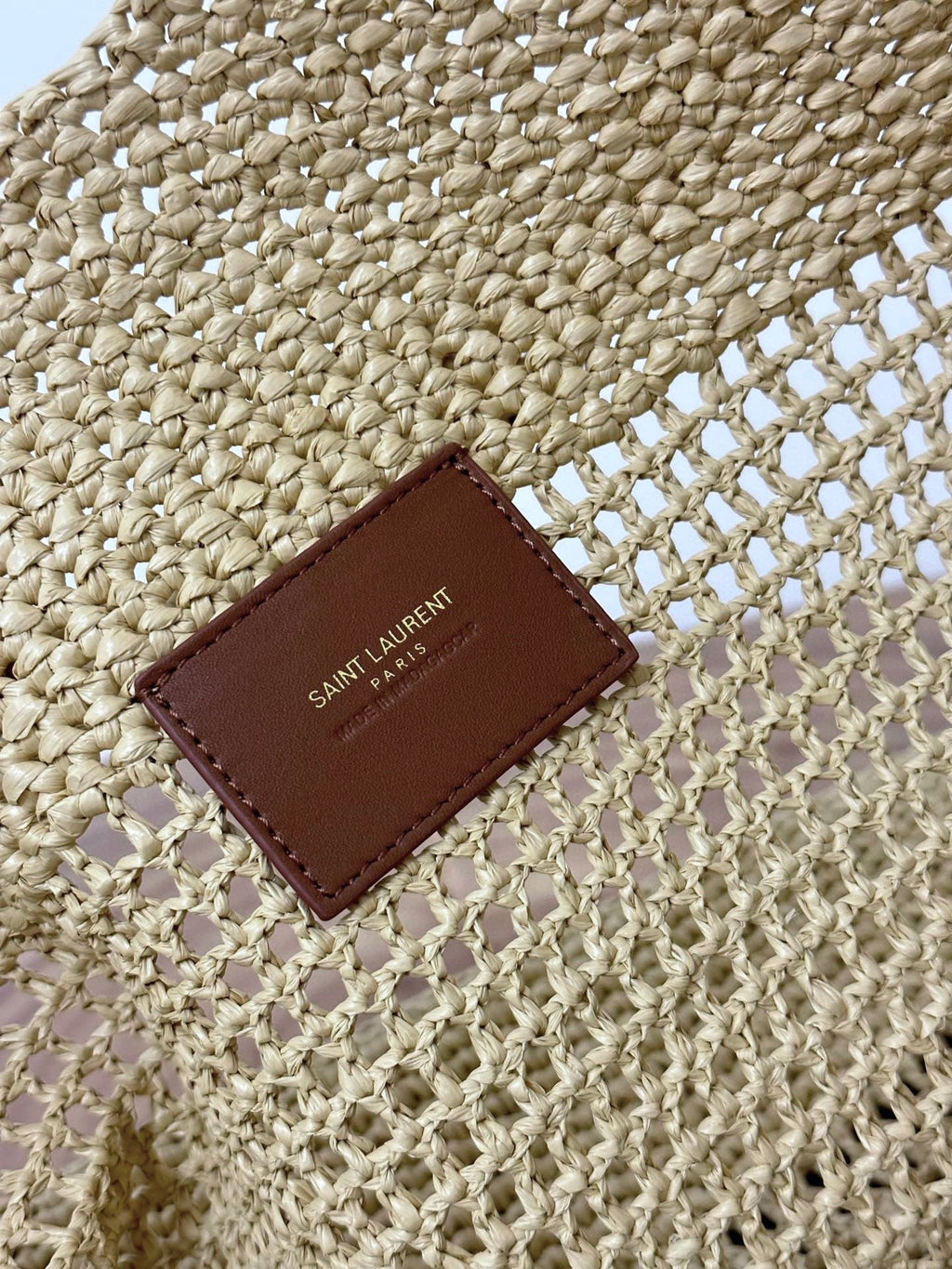 Saint Laurent Raffia Icare 55 Beige Brown Straw Bag