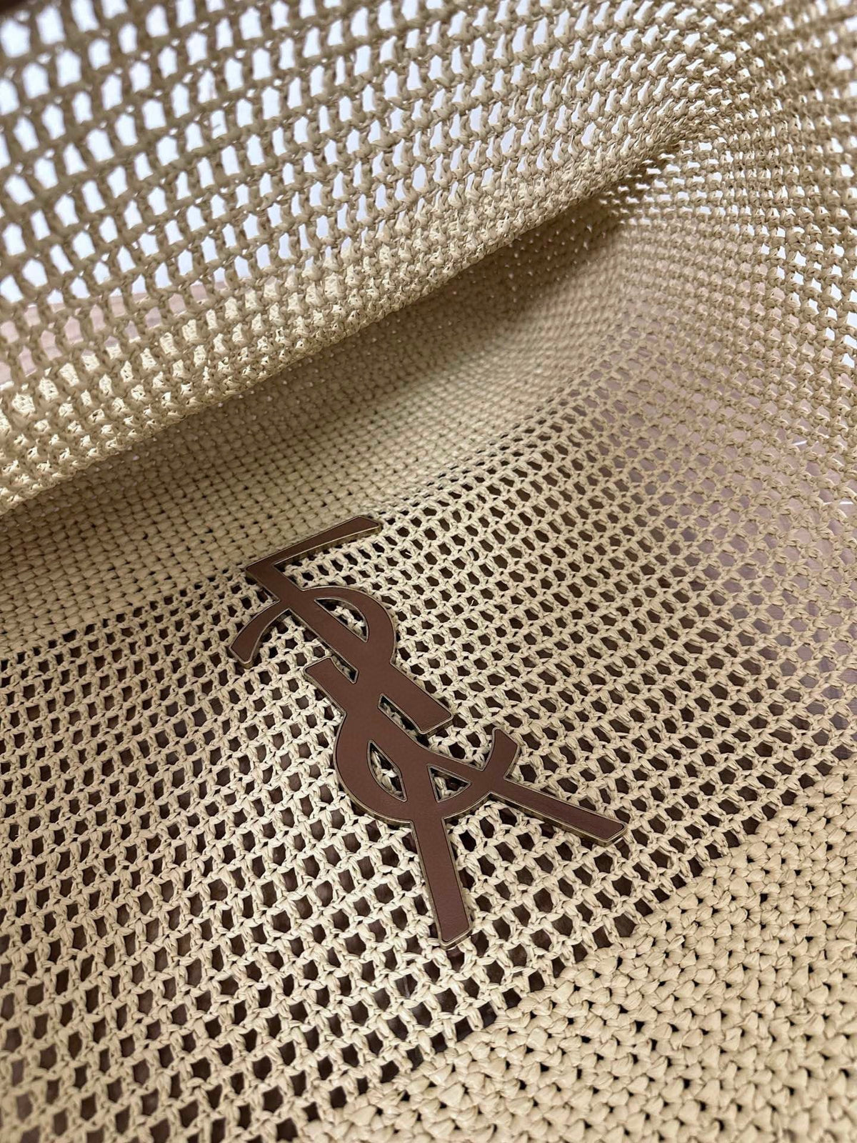 Saint Laurent Raffia Icare 55 Beige Brown Straw Bag