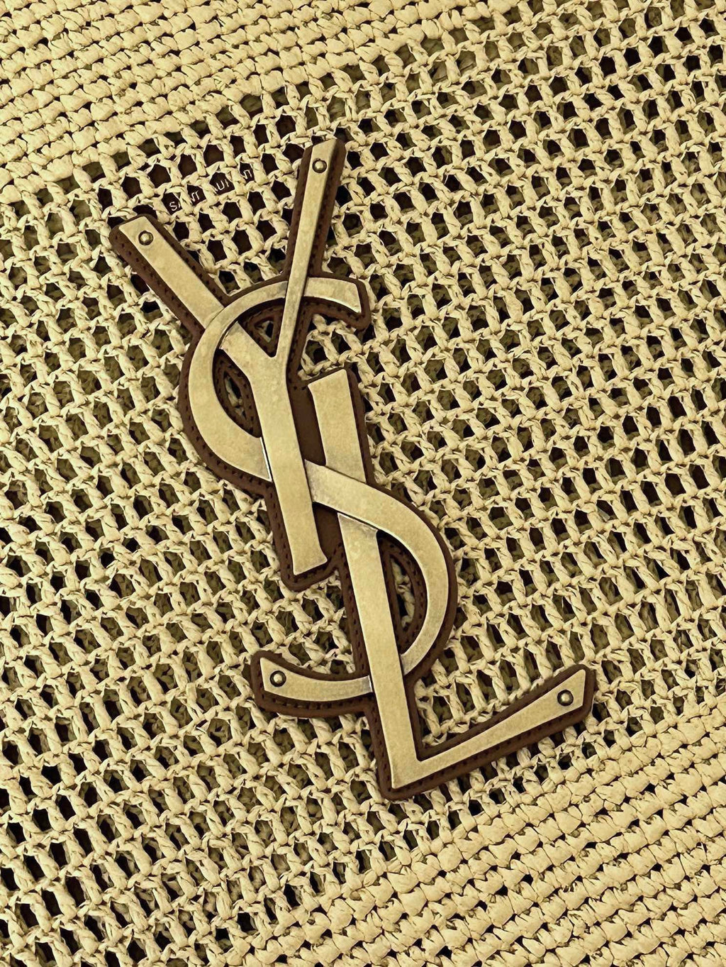 Saint Laurent Raffia Icare 55 Beige Brown Straw Bag