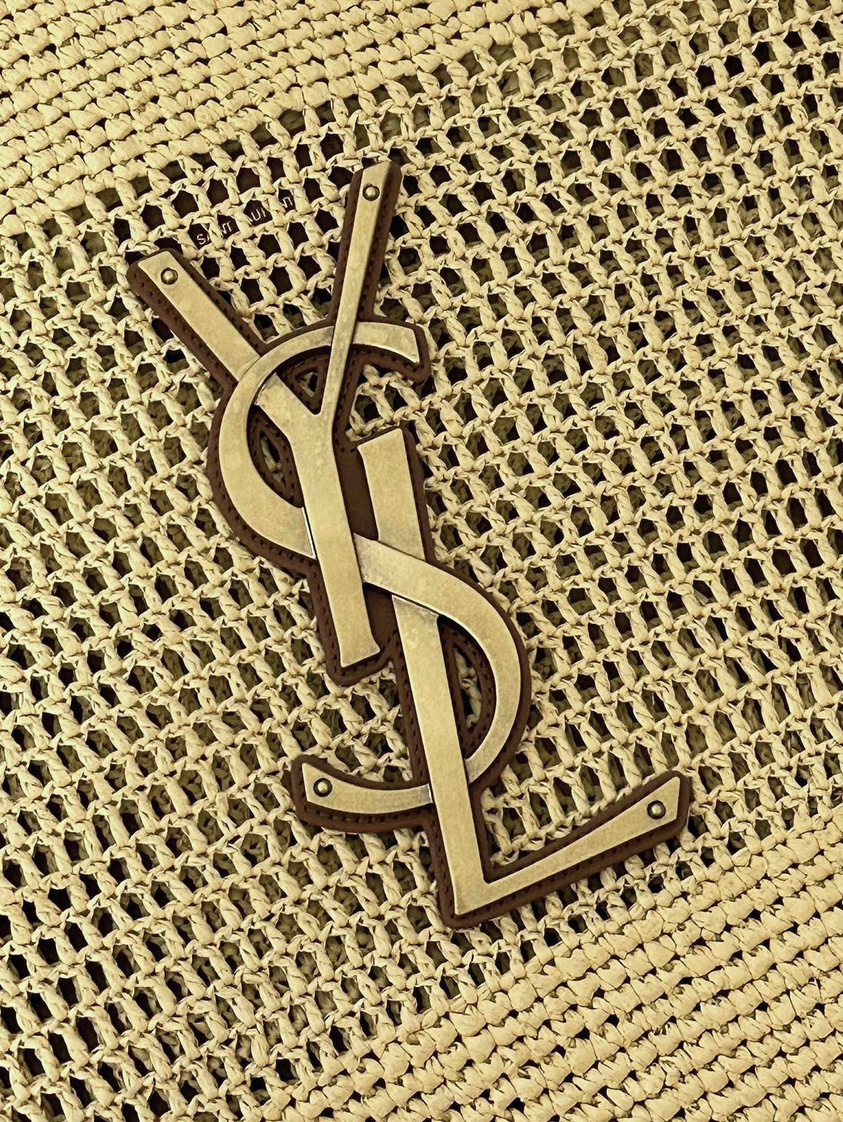 Saint Laurent Raffia Icare 55 Beige Brown Straw Bag