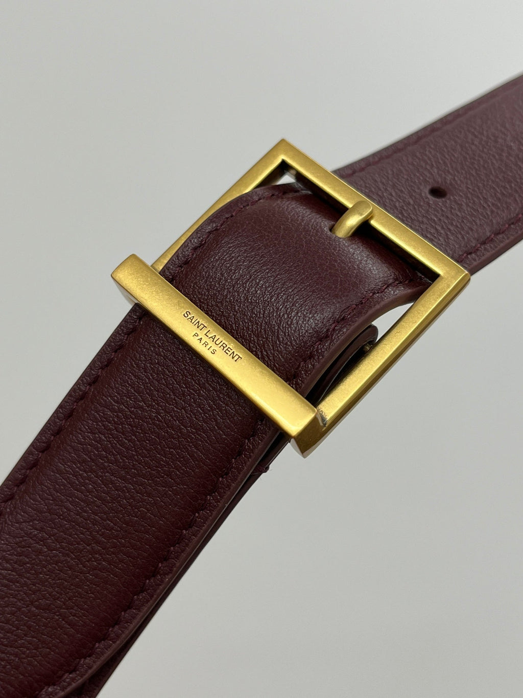 Saint Laurent Le 5 À 7 Large Supple 31 in Wine Red Grained Calfskin Bag