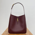 Saint Laurent Le 5 À 7 Large Supple 31 in Wine Red Grained Calfskin Bag