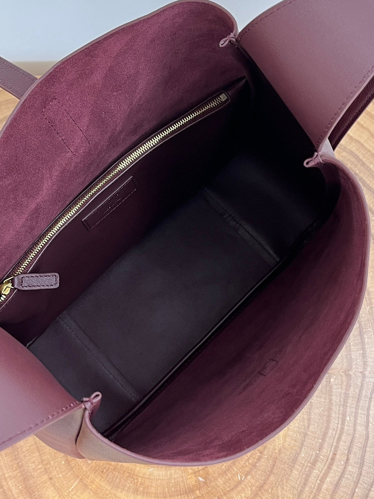 Saint Laurent Le 5 À 7 Large Supple 31 in Wine Red Grained Calfskin Bag