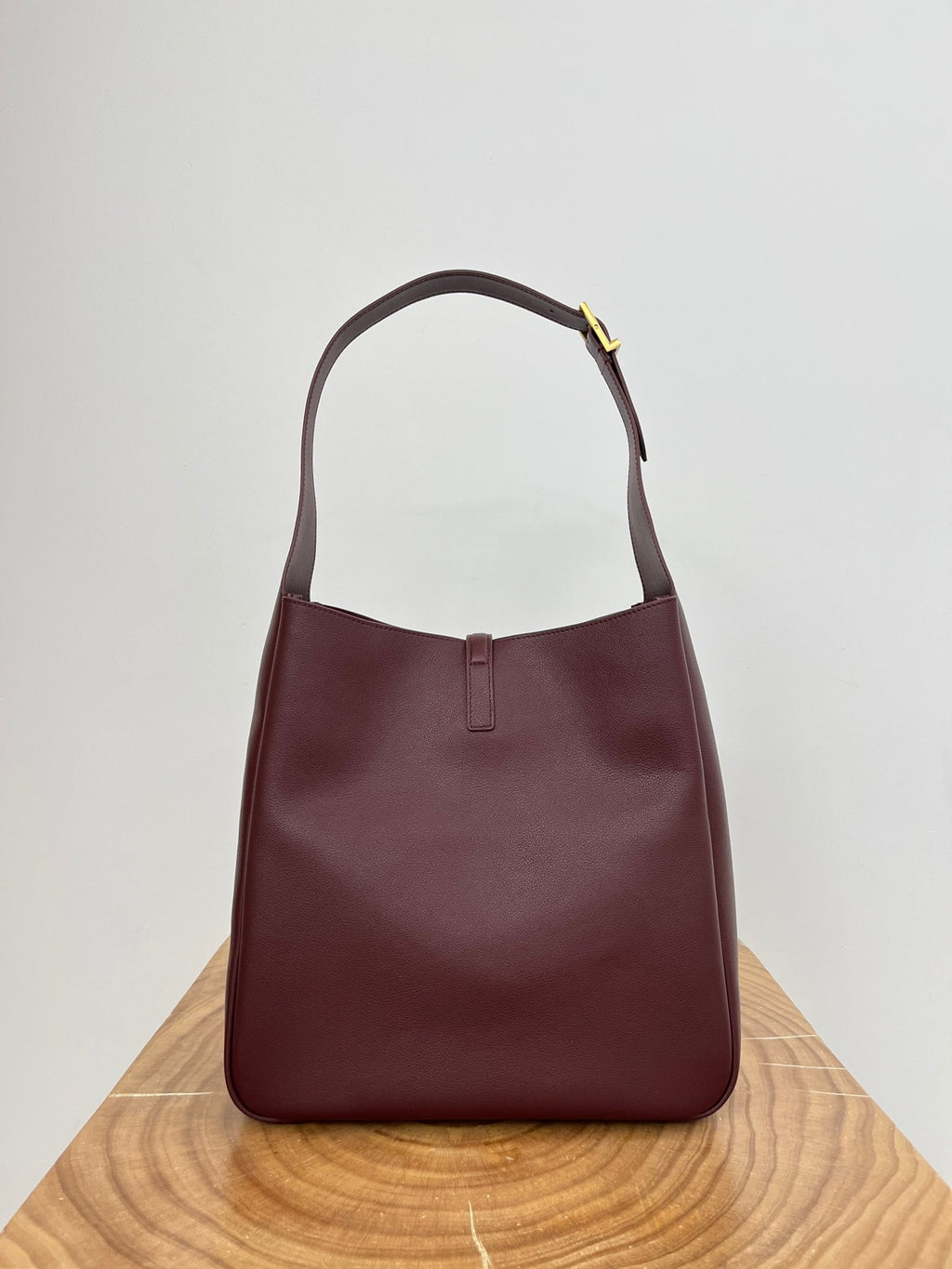 Saint Laurent Le 5 À 7 Large Supple 31 in Wine Red Grained Calfskin Bag