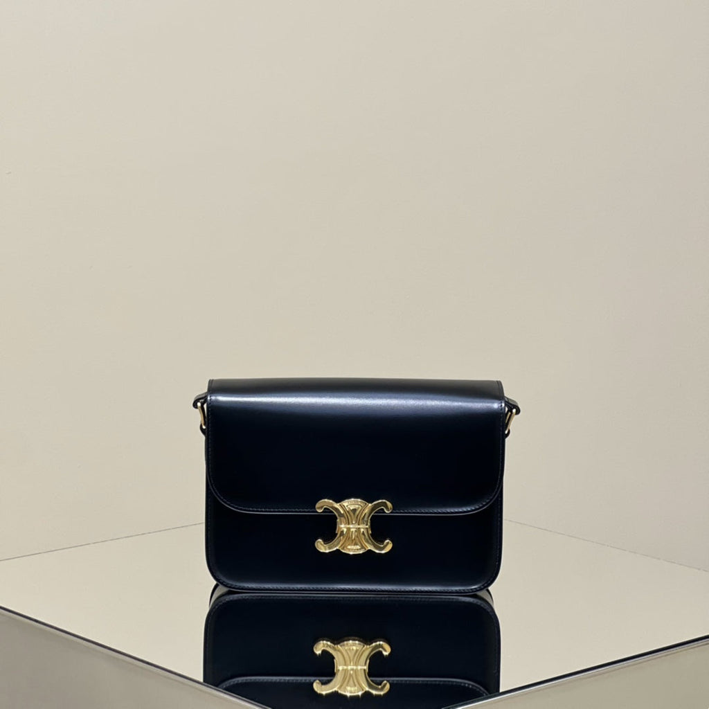 Celine Mini Claude 22 Shiny Calfskin Black Bag
