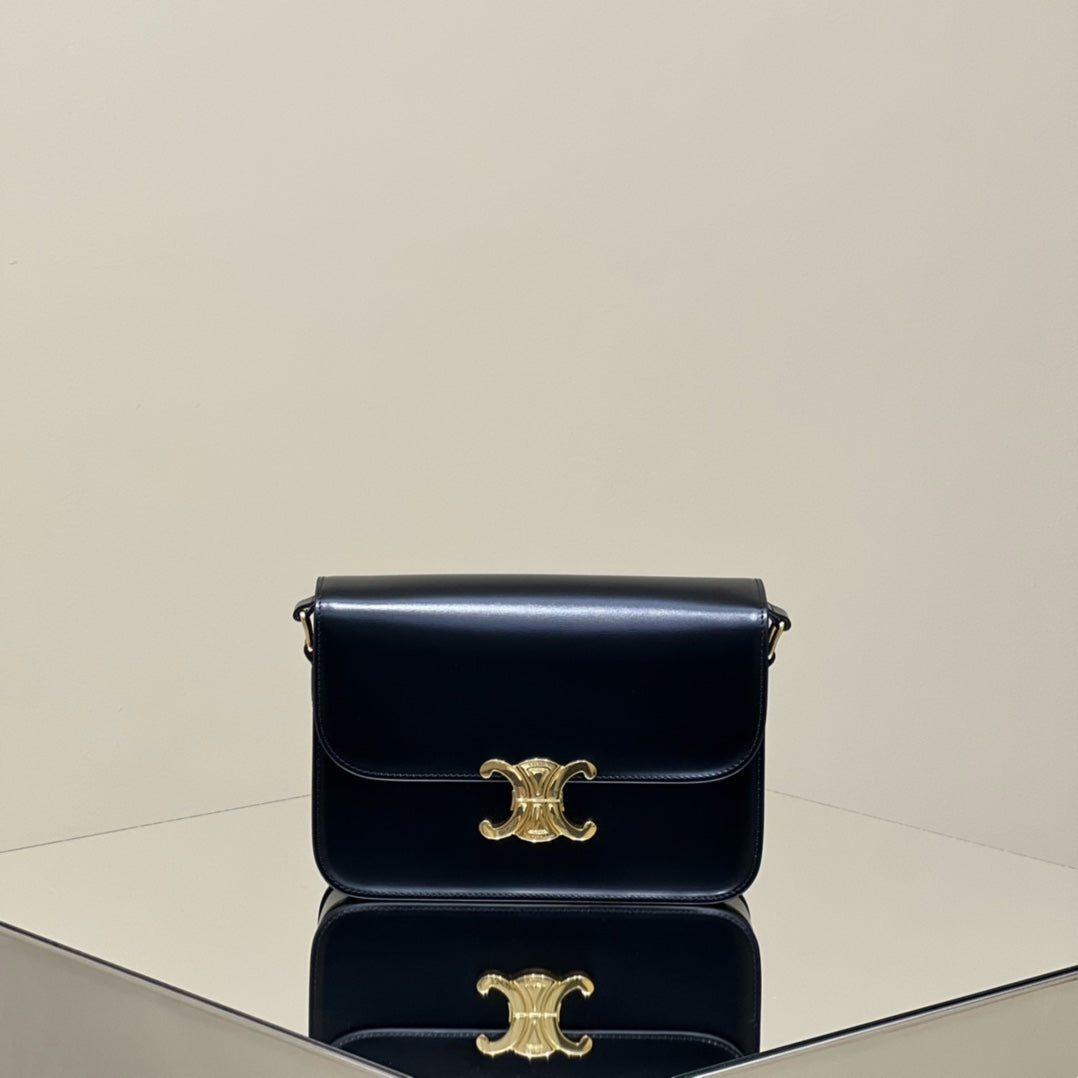 Celine Mini Claude 22 Shiny Calfskin Black Bag