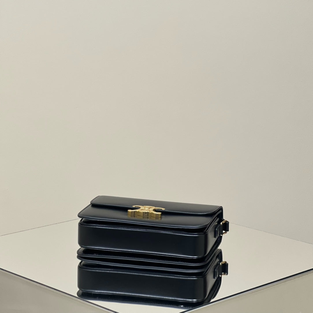 Celine Mini Claude 22 Shiny Calfskin Black Bag