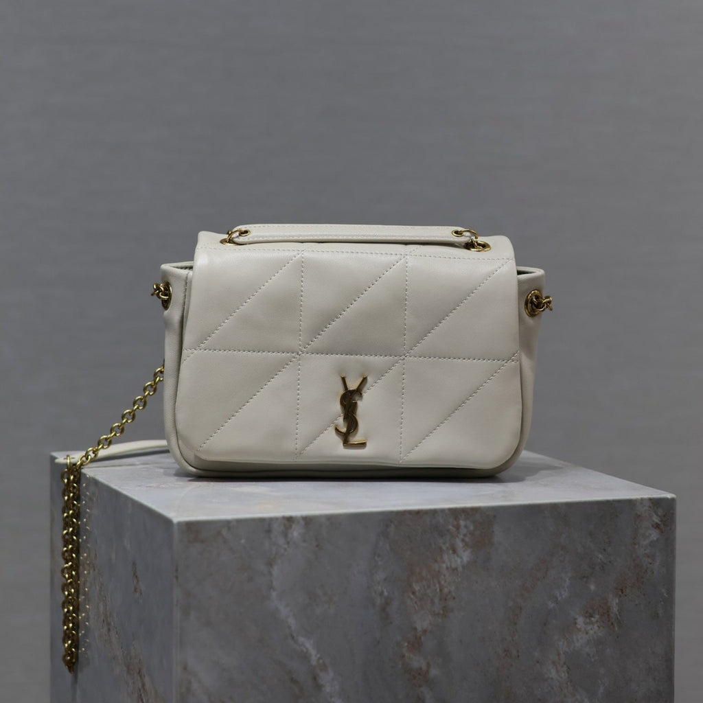 Saint Laurent 25S Jamie Mini 20 in Blanc Vintage Lambskin Gold Hardwre Bag