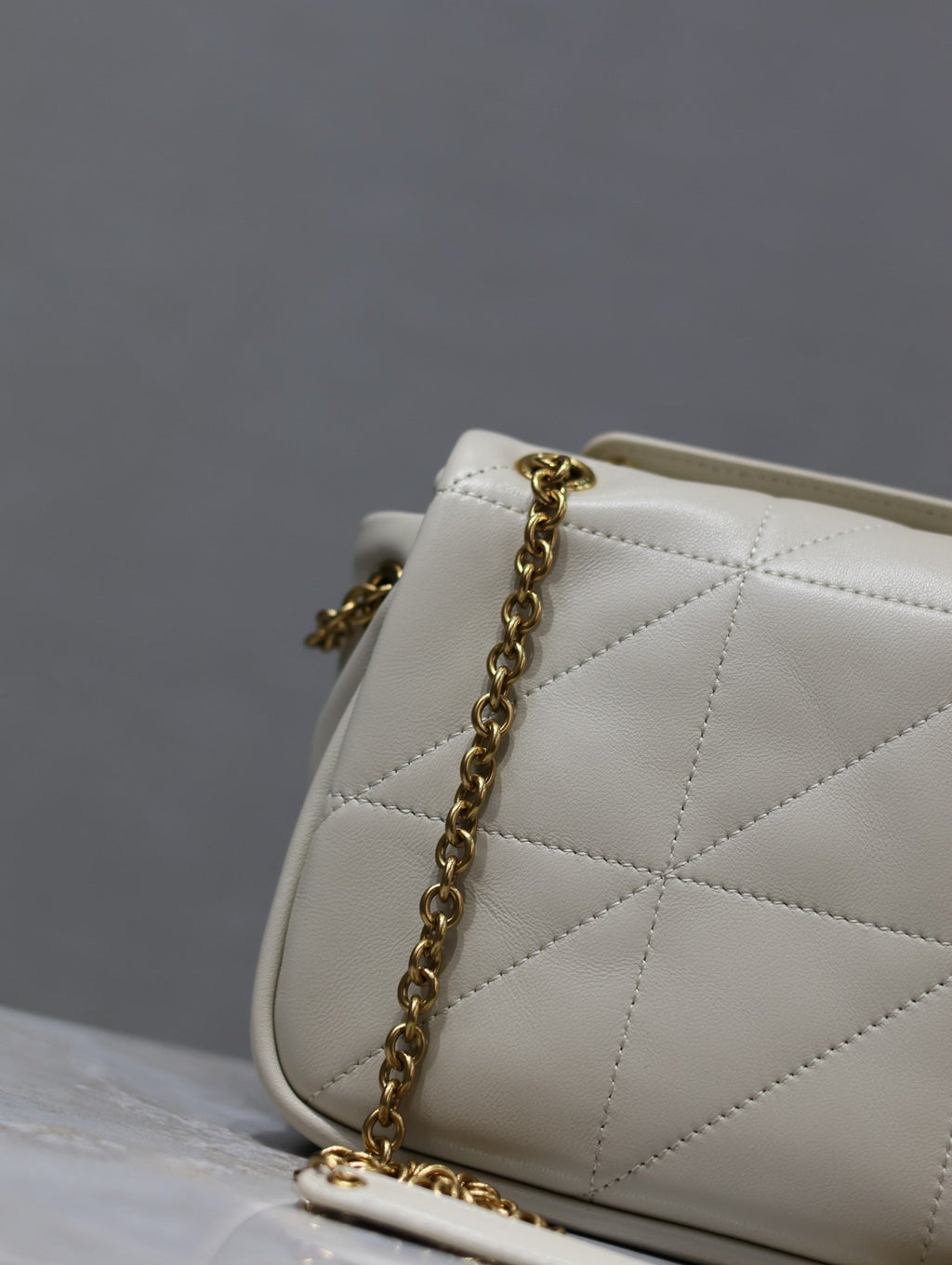 Saint Laurent 25S Jamie Mini 20 in Blanc Vintage Lambskin Gold Hardwre Bag