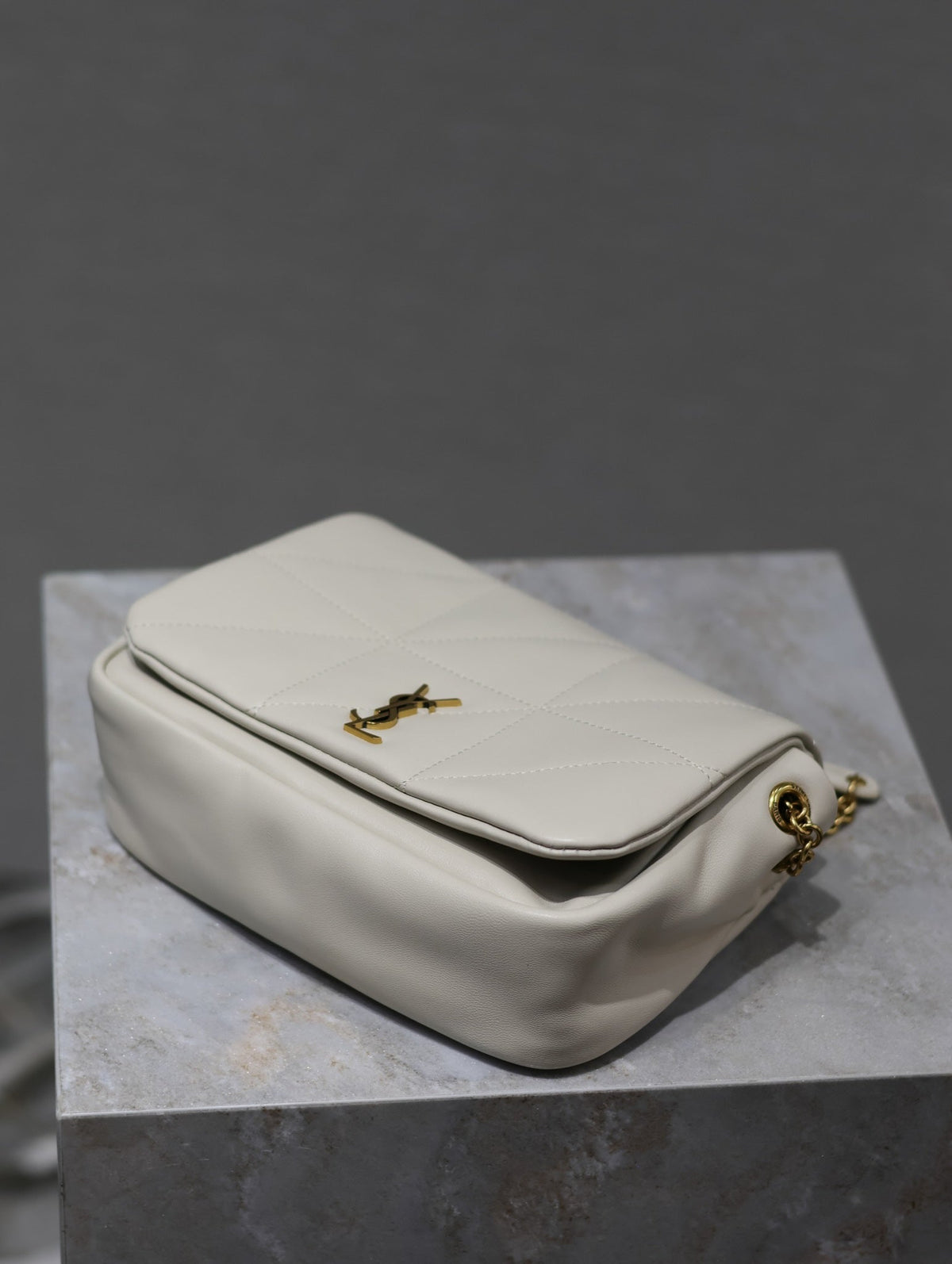 Saint Laurent 25S Jamie Mini 20 in Blanc Vintage Lambskin Gold Hardwre Bag