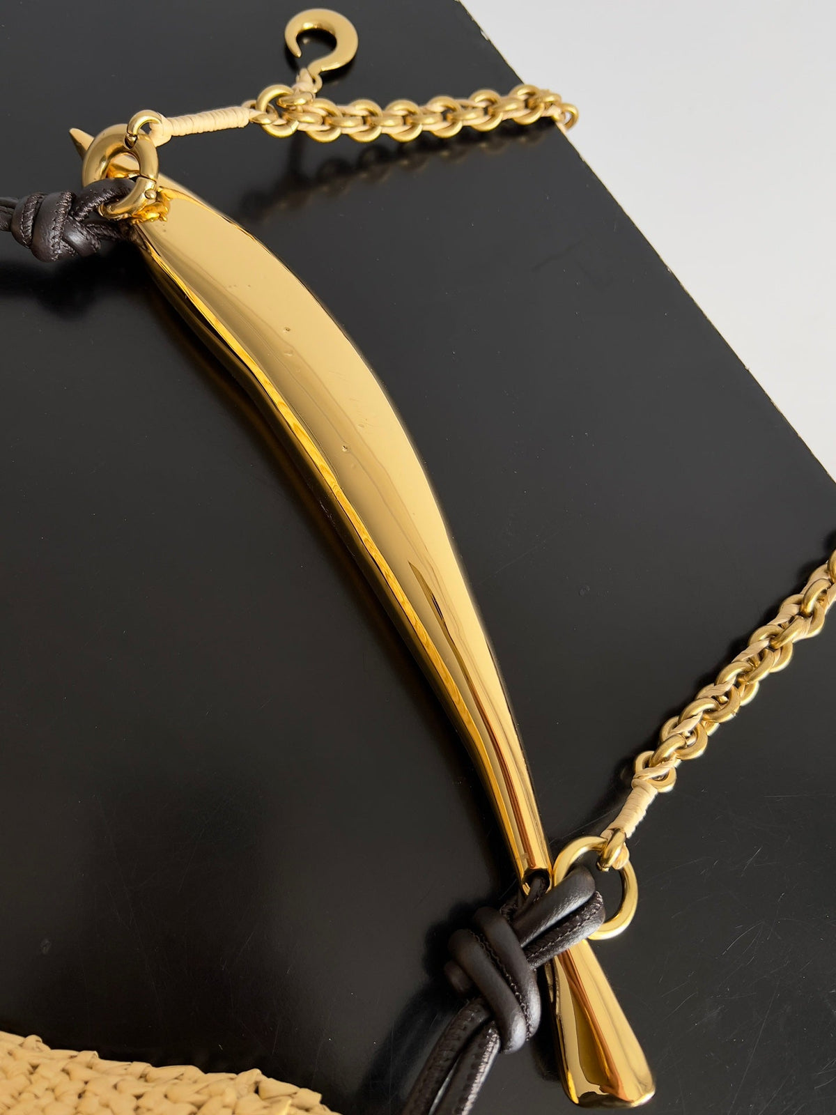 Bottega Veneta Sardine Chain 33 in Natural Raffia Bag