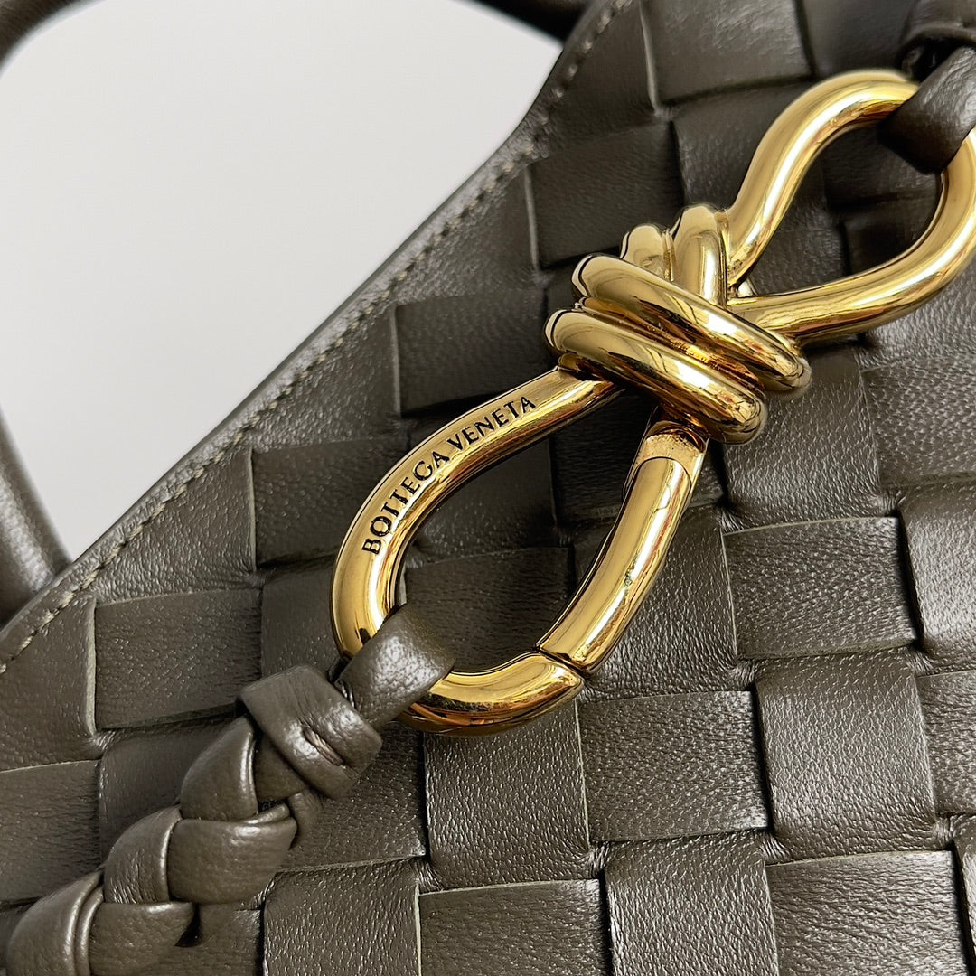 Bottega Veneta Small Andiamo 25 in Kaki Lambskin Bag