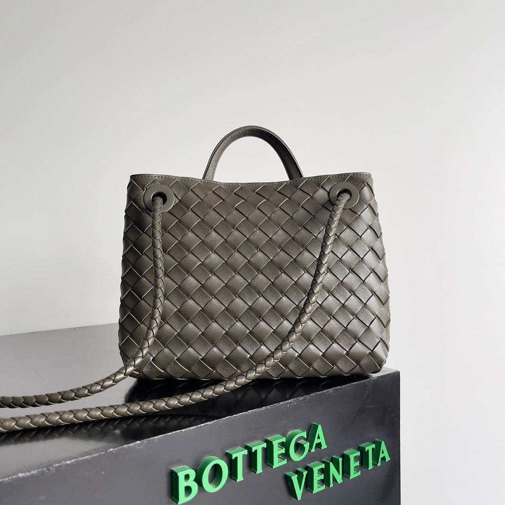 Bottega Veneta Small Andiamo 25 in Kaki Lambskin Bag