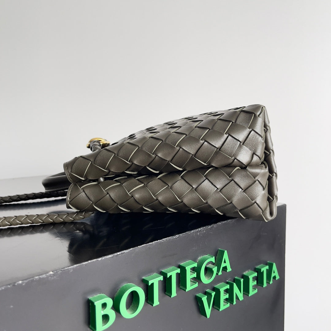 Bottega Veneta Small Andiamo 25 in Kaki Lambskin Bag